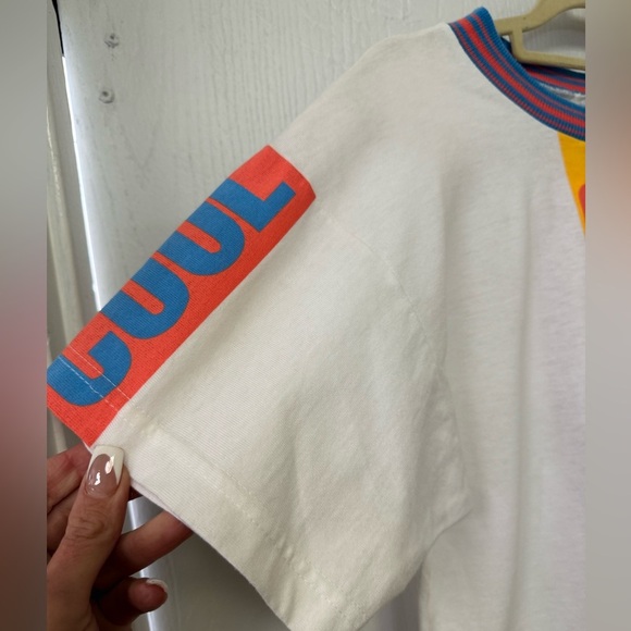 Vintage 90s Cool Breeze White Yellow Red Blue Graphic T-Shirt Sz S Unisex - Picture 4 of 7